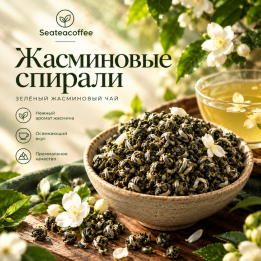 Купить Жасминовые спирали — зеленый чай с жасмином из Юньнани